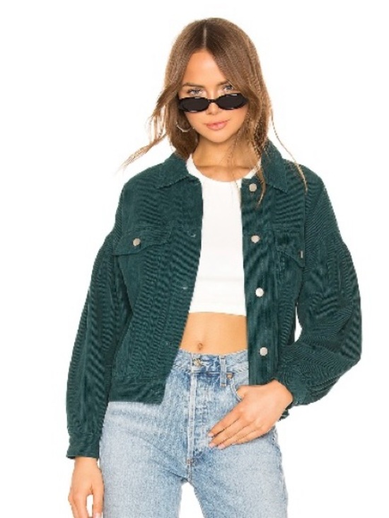 superdown Jackets & Blazers - superdown Teal Corduroy Trucker Jacket
